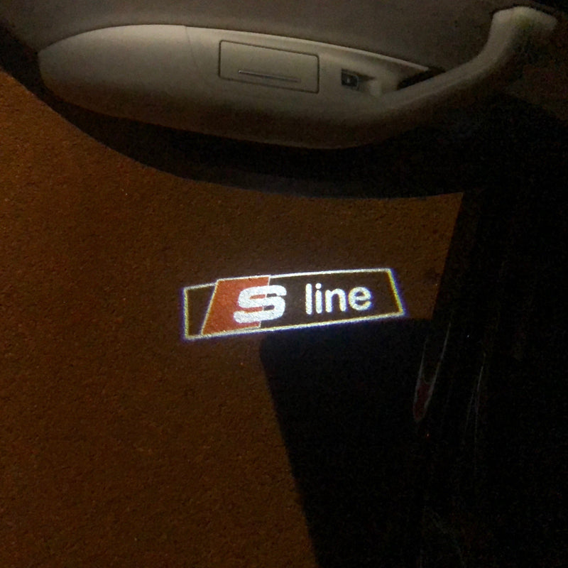 AUDI S LINE LOGO PROJECTOT LIGHTS Nr.99  (quantity 1 = 2 Logo Films /2 door lights）