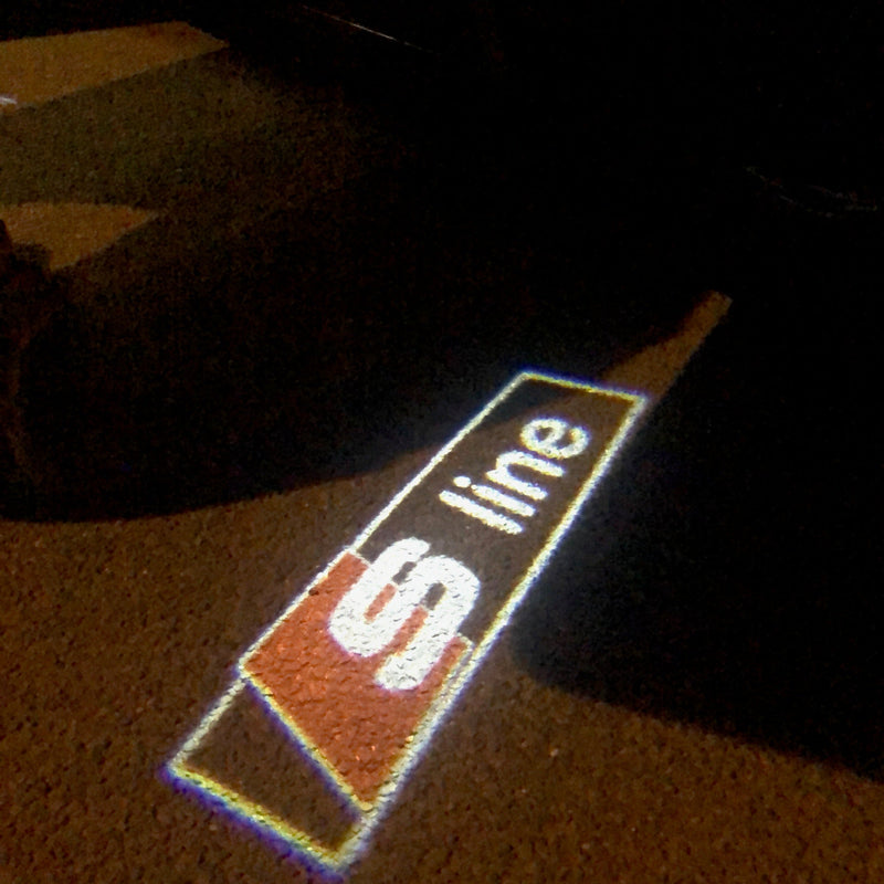 AUDI S LINE LOGO PROJECTOT LIGHTS Nr.99  (quantity 1 = 2 Logo Films /2 door lights）