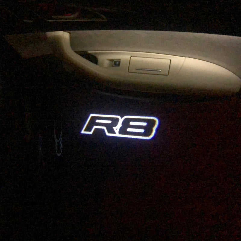 AUDI  R8 LOGO PROJECTOT LIGHTS Nr.123  (quantity 1 = 2 Logo Films /2 door lights）