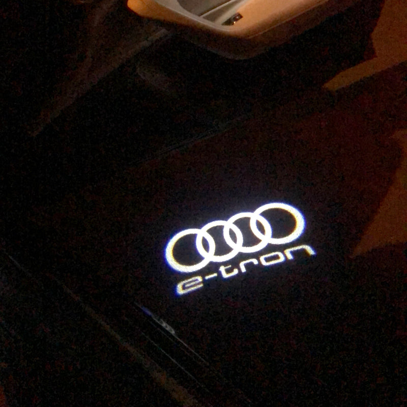 AUDI E-TRON LOGO PROJECTOT LIGHTS Nr.16  (quantity 1 = 2 Logo Films /2 door lights）