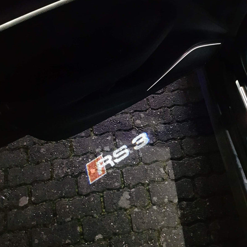 AUDI RS3 LOGO PROJECTOT LIGHTS Nr.52  (quantity 1 = 2 Logo Films /2 door lights）