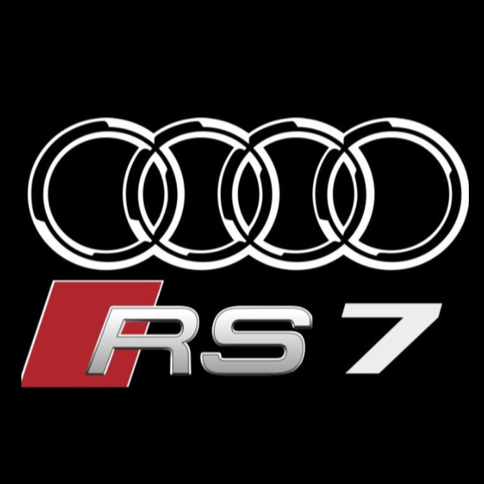 AUDI RS7 LOGO PROJECTOT LIGHTS Nr.138  (quantity 1 = 2 Logo Films /2 door lights）