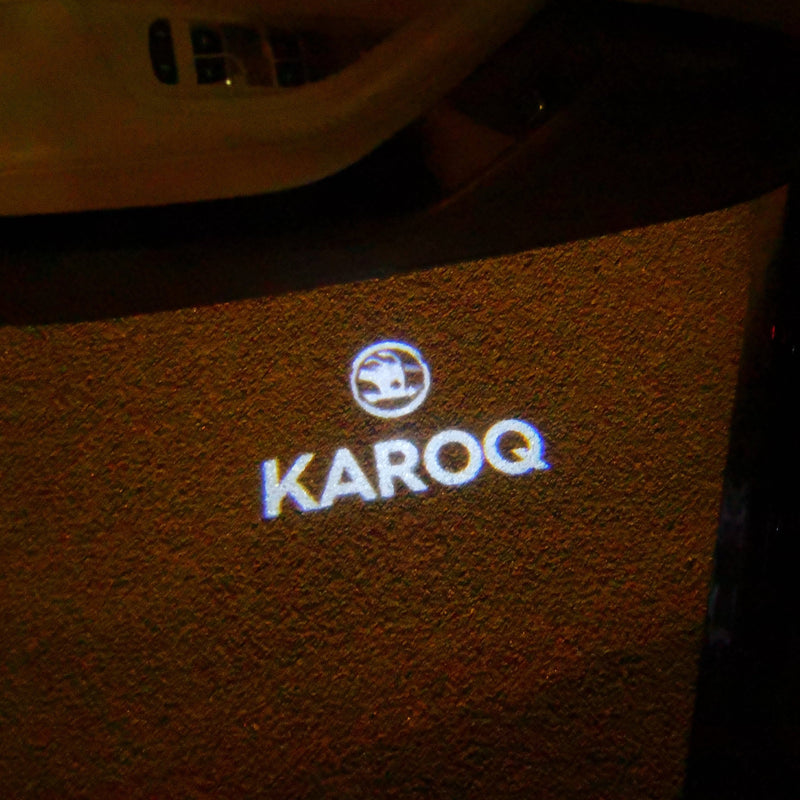 SKODA KAROQ LOGO LIGHTS Nr.110  (quantity  1 =  2 Logo Film /  2 door lights)